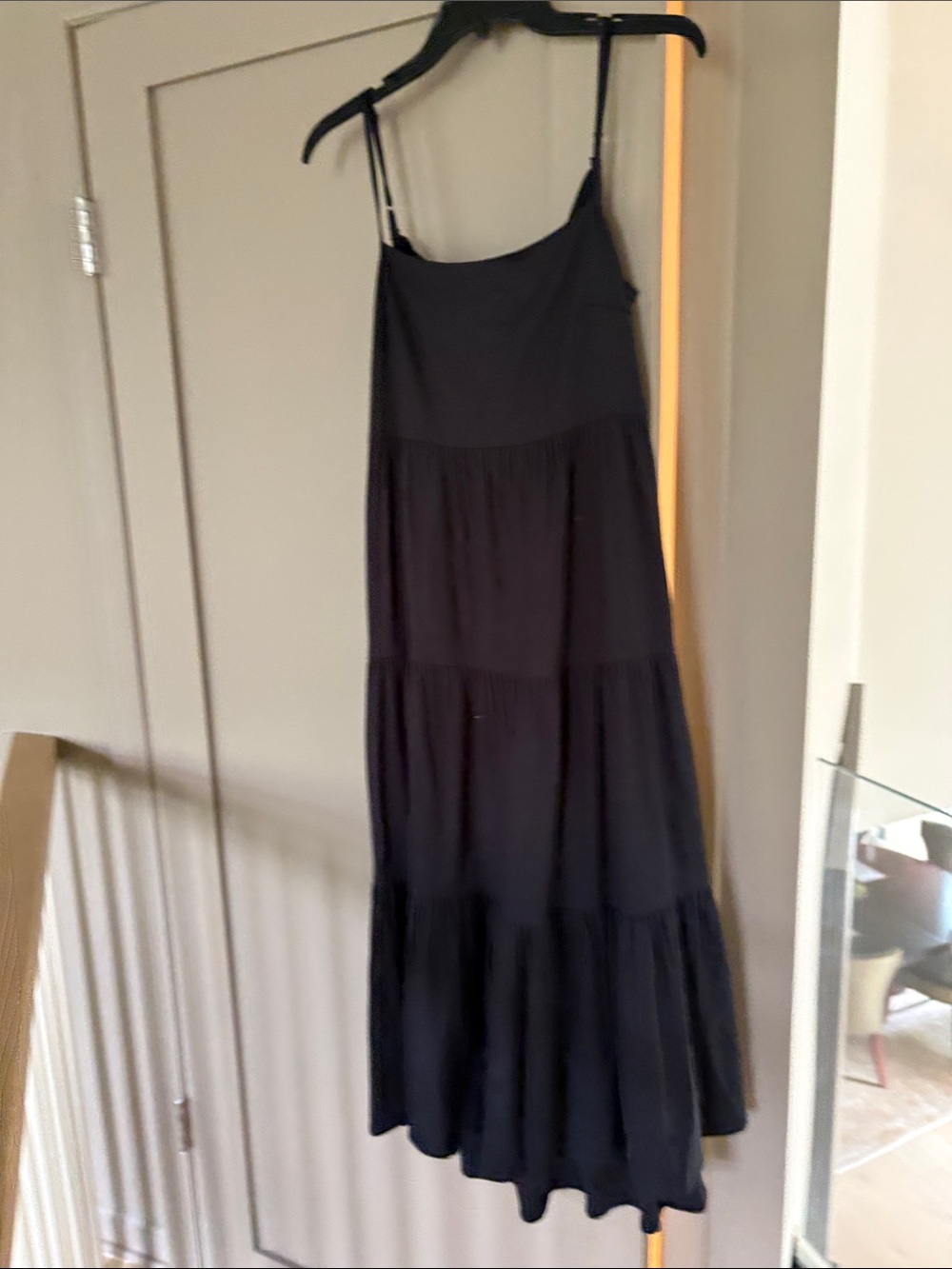 Fifteen Twenty Black Tiered Spaghetti-Strap Maxi Dress